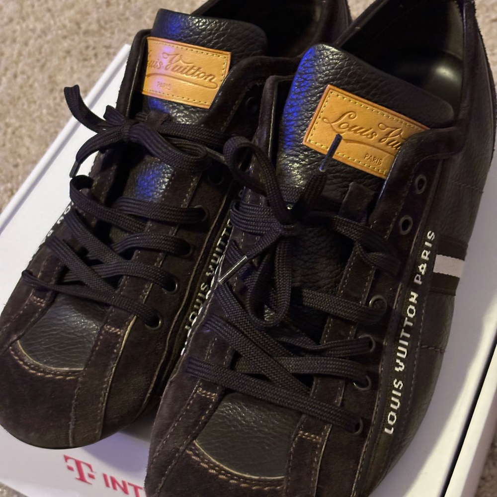 Louis Vuitton Men's Brown and Black Sneakers